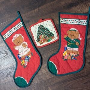 Vintage Christmas Stockings Mrs. Bear bundle